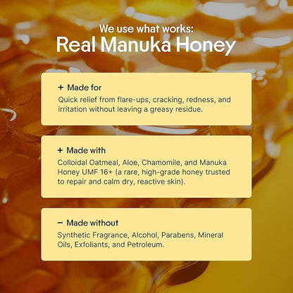 Clearbody Organics Manuka Honey Cream - 2 Fl Oz - Soothing Eczema Cream - Deep Hydration with Colloidal Oatmeal - Instant Manuka Relief for Dry, Itchy Skin