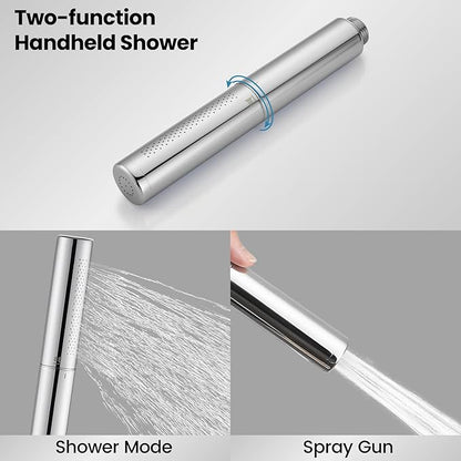 Airuida Shower Fixtures 2 Functions Shower Faucet Set Wall Mounted for Bathroom High Pressure Brass Handheld Shower with Rough-in Valve Round Rainfall 10 Inch Shower Head Chrome Polish