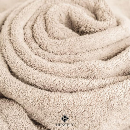 Hencely Luxury Hand Towel - Set of 2 (16x28 Inches) - Soft Turkish Cotton, Absorbent, Quick-Drying Face, Body, Kitchen, and Bathroom Towel (Hand Towels 2 Pack, Beige)