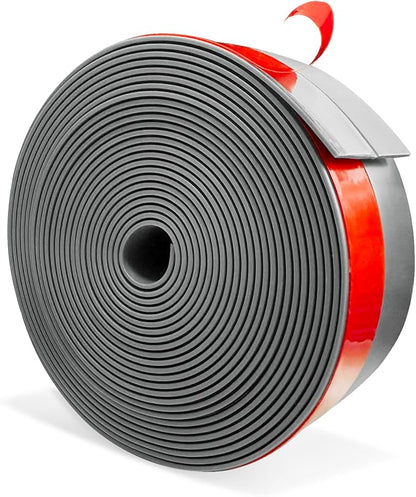 Wide Silicone Weather Stripping, 2 inch (W) x 20 Ft (L) Door Draft Stopper, Silicone Seal Strip for Doors Windows and Shower Glass Gap, Grey