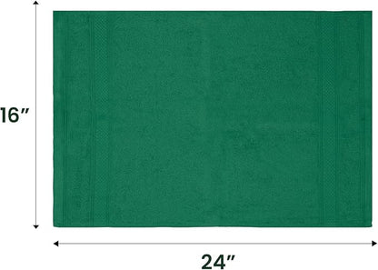 Casa Lino 100% Cotton Hand Towels for Bathroom - Soft, Highly Absorbent & Quick Dry Kitchen Towels - Gym Towel Set - Travel Towel Set - 24" x 16" - Pack of 4 - (Green)