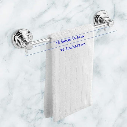 JiePai Suction Cup Towel Bar 16 Inch,Removable Vacuum Suction Towel Holder Suction Towel Rack for Bathroom Kitchen