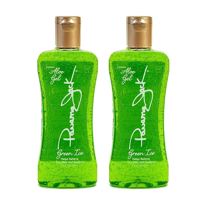 Panama Jack Green Ice Gel - Aloe Vera After Sun Formula Contains No Alcohol, Helps Preserve Tan, Relieves & Moisturizes Dry Skin & Sunburn, 8 FL OZ (Pack of 6)