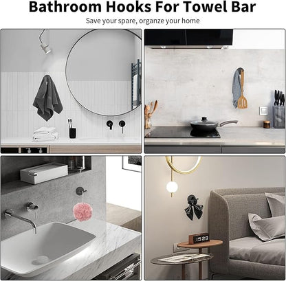 Newfun 8-Pieces 24" Bathroom Hardware Set, Bathroom Accessory Set, Includes 24" Adjustable Bath Towel Bar, Towel Rings Wall Mounted, Toilet Paper Holder, Robe Towel Hooks (Matte Black)