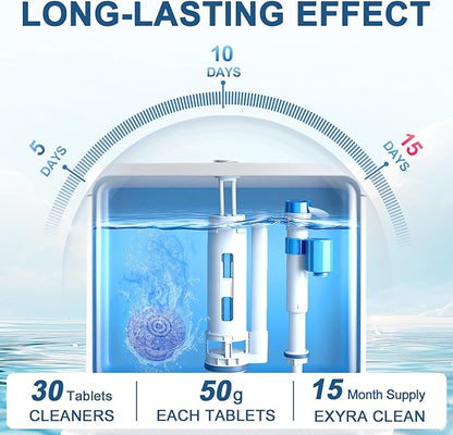 Toilet Bowl Cleaners, Automatic Toilet Bowl Cleaner Tablets Blue Gel Powerful Clean, Septic Safe Toilet Tank Cleaner, Bathroom Deodorizer & Prevent Stain, Fresh Scent-10 PACKS