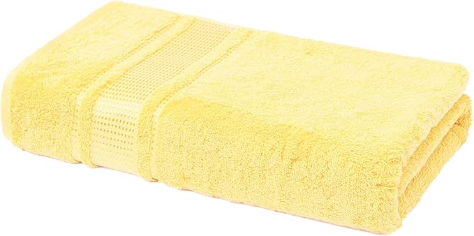 Melissa Linen 8 Piece Bath Towel Set, 2 Bath, 2 Hand, 4 Fingertip Towels - 100% Turkish Cotton, Absorbent, Quick Dry, Durable & Soft - Light Yellow