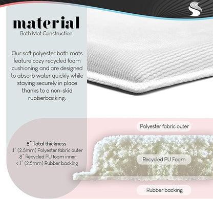 Stupell Industries Bayside Anchor & Compass Plush Bathroom Mat & Bath Rug, Soft Quick-Dry Non-Slip Bathroom Rug with Recycled Foam Cushion, Nautical Coastal Navigation Design by Kim Allen, 18"x30"