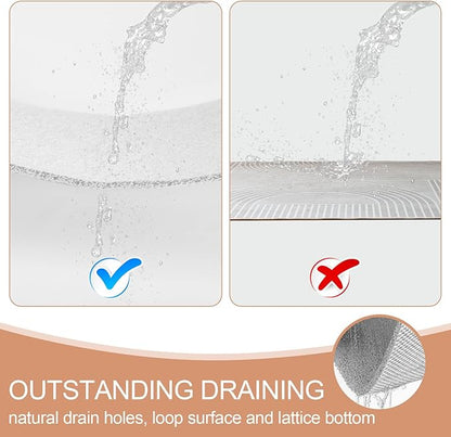 Joyhalo Shower Mats for Showers Anti Slip for Elderly, 24'' x 24'' Non Slip Bath Mat for Inside Shower, Bath Tub Mats for Bathroom Non Slip for Shower, PVC Loofah Bathroom Mats, White