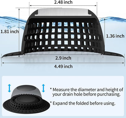 Shower Drain Hair Catcher Bathtub Drain Cover Shower Protector for Pop-Up & Regular Drains