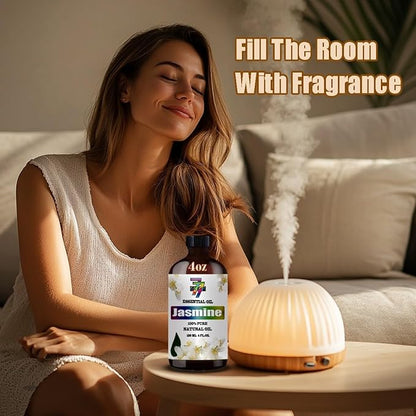 Jasmine Essential Oil (8 oz / 240 ml) – Jasmine Oils for diffusers, humidifiers, Home Baths, Cleaning Products, Yoga, DIY Soaps and DIY Scented Candles