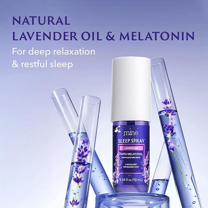 Lavender Sleep Spray with Melatonin - Stocking Stuffers for Teen Girls and Women – Natural Pillow Mist for Relaxing Sleep, Calming Bed Spray for Adults