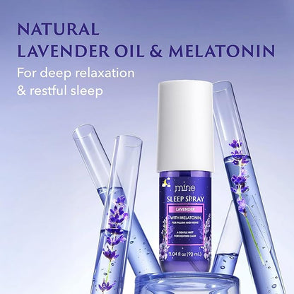 Lavender Sleep Spray with Melatonin - Stocking Stuffers for Teen Girls and Women – Natural Pillow Mist for Relaxing Sleep, Calming Bed Spray for Adults