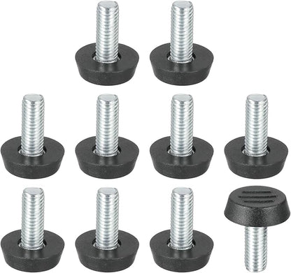 PATIKIL 10 Pcs M8 x 20mm Thread Adjustable Furniture Levelers, Furniture Feet Levelers Screw on Steel Screw in Threaded Leveling Feet Glides for Table Chair Cabinet Patio Legs