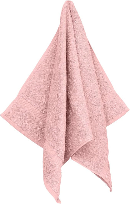 Monogrammed Hand Towel, Personalized Initial Gift, Extra Absorbent 100% Turkish Cotton - Soft Terry Finish - Set of 2 - Black Block Initial Y - Embroidered on Pink Towels