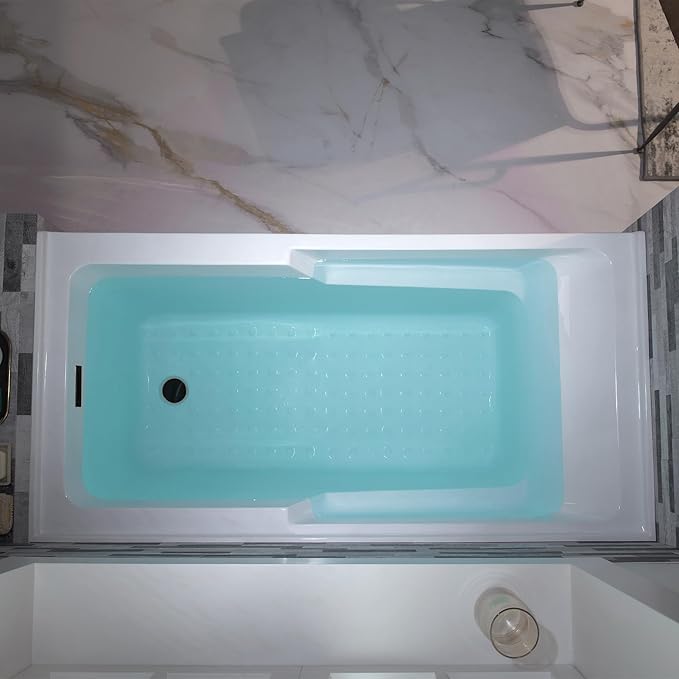 WOODBRIDGE 60" Acrylic Rectangular Alcove Soaking Bathtub in White with Right Drain, Oil Rubbed Bronze pop-UP Drain Included BA6030R