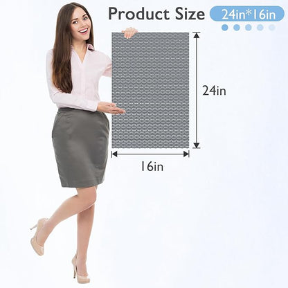 Extra Large Non-Slip Shower Mat, Fast-Dry PVC Bath Stall Tub Mat, Drain-Hole Design for Shower Stall Tub for Elderly/Kids, Non Slip Bath Mat Bathroom Safety Accessory, Gray 24"x16"