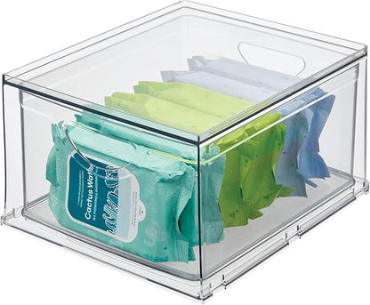 iDesign Clear Plastic Storage Drawer, Stackable Organizer for Bathroom Counter, Vanity, or Under-Sink