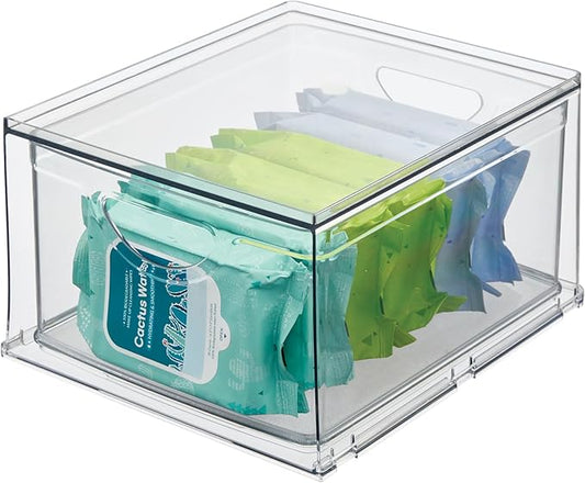 iDesign Clear Plastic Storage Drawer, Stackable Organizer for Bathroom Counter, Vanity, or Under-Sink