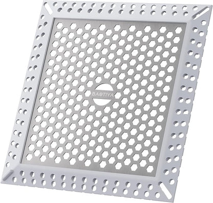 Not Moving Shower Drain Hair Catcher,Effective Hair Catcher Shower Drain,Square Flat Shower Drain Cover Protector Filter,Efficient Drainage,Hair Trap Stopper (Gray, 4 inch)