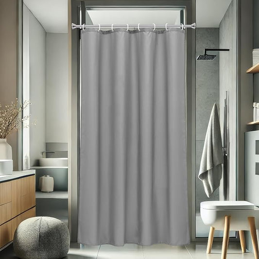 AooHome Fabric 48x72 Inch Small Shower Curtain, Stall Size Bathroom Curtain for Hotel, Water Repellent, Light Grey, 48 Width x 72 Height Inch