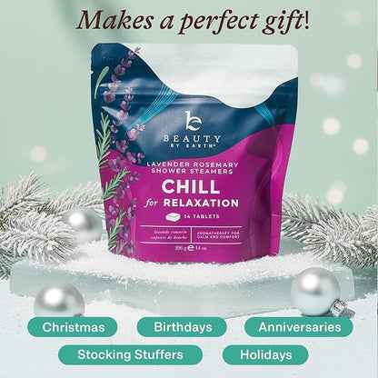Shower Steamers Aromatherapy - USA Made with Natural Ingredients & Lavender Oil, Christmas Stocking Stuffers for Women, Wife & Mom, Large Stress Relief Shower Bombs, White Elephant Relaxing Spa Gifts