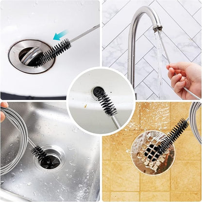 Drain Brush Pipe Cleaning Brush Slim Drain Hole Cleaning Tool Hose Flexible Feeding Tube Cleaning Brush Black Color