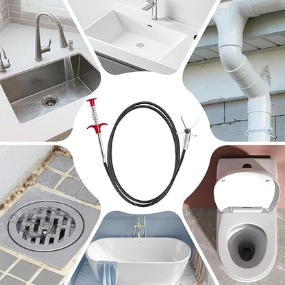Drain Snake,33 inch Flexible Grabber Claw Pick Up Reacher Tool,Drain Clog Remover - Gutter Cleaning Tools for Home Sink, Bathroom Tub,Drain, Toilet, Tight Spaces