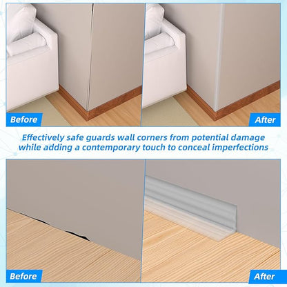 40FT Flexible Wall Corner Protector Moulding Trim, Peel and Stick Inside & Outside Wall Corner Guards Edge Protector,Self Adhesive Molding Trim Strip for Edge Ceiling