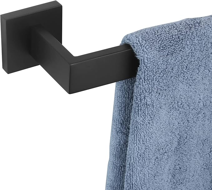 KOKOSIRI 32-Inch Single Towel Bar, Bathroom Kitchen Towel Holder, Wall Mounted SUS304 Stainless Steel Towel Rack, Matte Black, B4003BK-L32