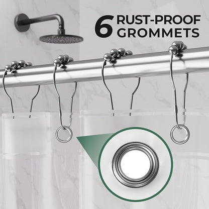 AmazerBath Stall Shower Curtain Liner 2 Pack, 36 x 72 Inches PEVA Plastic Shower Liner with 2 Weighted Stones and 6 Rustproof Metal Grommet, Lightweight Waterproof Shower Curtain - Clear