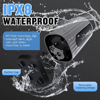 Portable Shower for Camping, [Upgraded] 10000mAh Rechargeable Camping Shower with 5 Adjustable Speeds,Premium LED Display, IPX8 Waterproof Outdoor Shower Kit for Hiking, Car, Pet, Travel