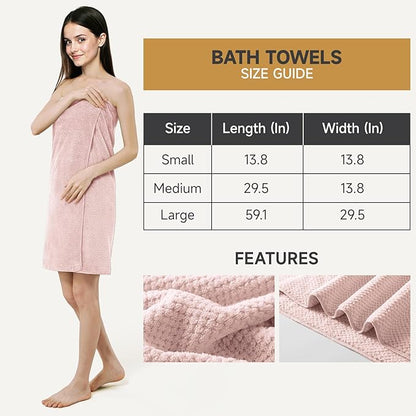 REDKISS Pink Towel Set, 6 Piece Premium Soft Bath Towel Set, Highly Absorbent Luxury 6-Pack with 2 Bath Towels, 2 Hand Towels, 2 Washcloths for Bathroom, Gym, Hotel, and Spa Daily Use