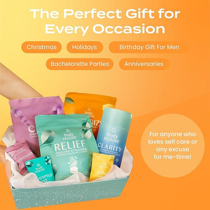Body Restore Shower Steamers Aromatherapy 15 Pack - Christmas Stocking Stuffers for Men, Birthday Gifts for Women, White Elephant, Relaxation, Self Care - Citrus
