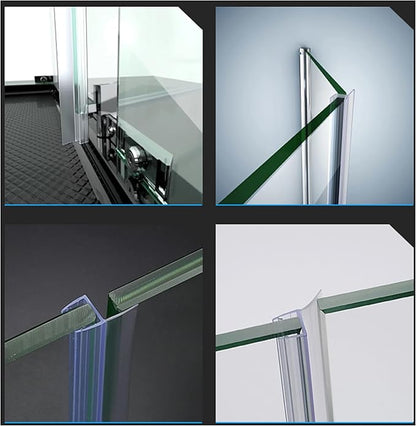 Side Seal Strip for Shower Door Sweep Stop Shower Leaking, 5-Pack*15.7inch Frameless Glass Seal Strip for 3/8″ Glass,Total Length 78.75″, 5 Section Segmented Installation(15.7inch*5)