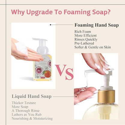 ROMIIE ZOI Foaming Hand Soap Refill Gift Set – 3 Pack *33.8 Fl Oz with Dispenser, Pink Grapefruit Scent–Moisturizing, Biodegradable & Chemical-Free Formula for Bathroom, Kitchen, Sensitive Skin