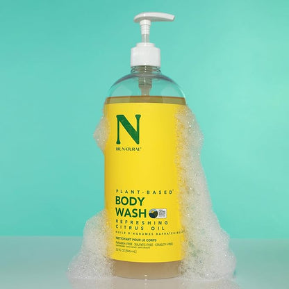 Dr. Natural Body Wash, Citrus, 32 oz - Moisturizing Body Wash for Dry Skin - Pure Plant-Based - with Organic Shea Butter - Hypoallergenic