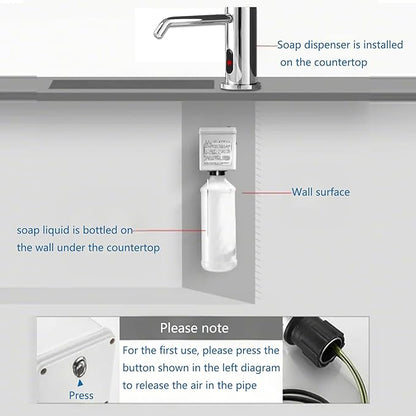 Automatic Soap Dispenser Touchless for Kitchen and Bathroom, Sink Built in Commercial Electric Soap Dispenser,Upgraded Infrared Sensors, with Bottle and Pump Electroplated 33.81oz/1000ml