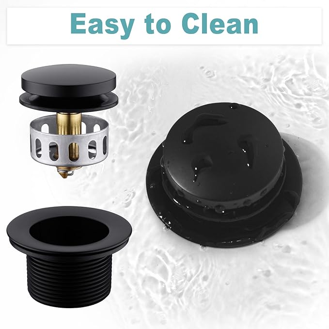 BESTILL Tip-Toe Bathtub Drain Bath Tub Trim Set Conversion Kit with Overflow Faceplate, Matte Black