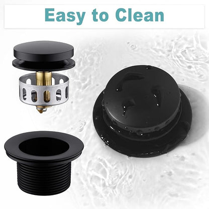 BESTILL Tip-Toe Bathtub Drain Bath Tub Trim Set Conversion Kit with Overflow Faceplate, Matte Black
