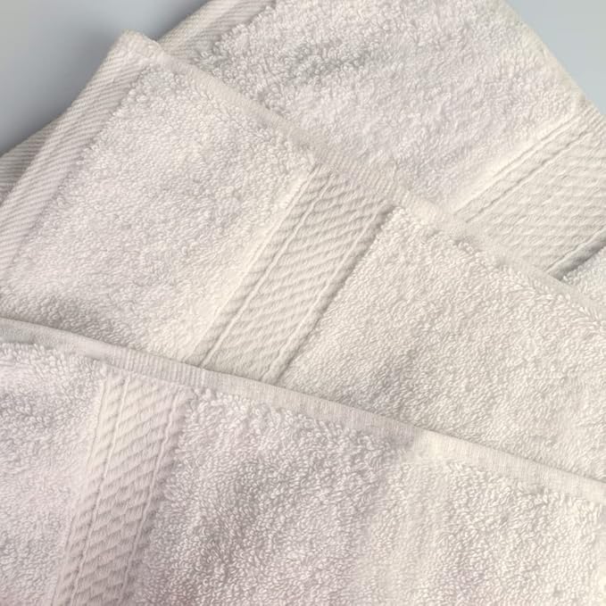 Superior Egyptian Cotton Pile Face Towel/Washcloth Set of 6, Ultra Soft Luxury Towels, Thick Plush Essentials, Absorbent Heavyweight, Guest Bath, Hotel, Spa, Home Bathroom, Shower Basics, Cream