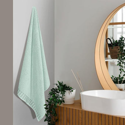 Cotton 2 Pack Oversized Bath Towel Set 28x55 inches, Large Bath Towels, Ultra Absorbant Compact Quickdry & Lightweight Towel, Ideal for Gym Travel Camp Pool - Sea Green