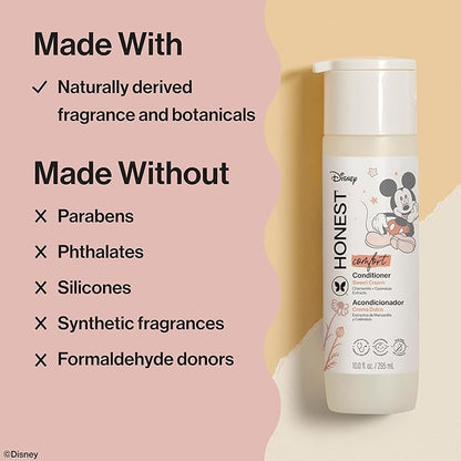 The Honest Company 2-in-1 Cleansing Shampoo Body Wash I Gentle Enough for Baby Dermatologist Tested Tear-free Hypoallergenic Disney’s Mickey Mouse Comfort Sweet Cream 10 fl oz