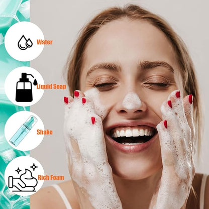 2 Oz Empty Foam Pump Bottle (12PCS) Travel Foaming Soap Dispenser for Hand Soap, Lash Shampoo Cleanser (Green)