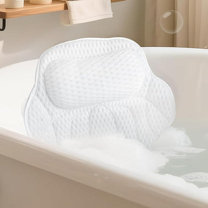 FerdY 47" Bali Acrylic Freestanding Bathtub with Headrest, Gracefully Shaped Soaking Bathtub, cUPC Certified, Toe-Tap Brushed Nickel Drain& Minimalist Linear Design Overflow& Bathtub Pillow Included