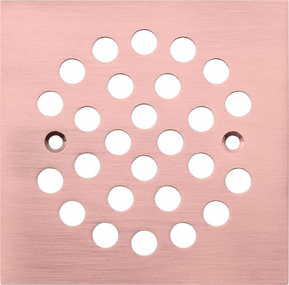 Square 4-1/4 Inch Screw-in Shower Drain Cover Replacement Square Floor Drainer Grate,Brushed Nickel,Brushed Gold,Oil Rubbed Bronze,Chrome (Antique Copper)