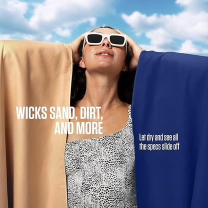 VENTURE 4TH Quick Dry Towel. Microfiber Travel Towel Ideal for Camping, Hiking, Backpacking, Gym. Lightweight & Fast Drying Travel Towels for Body. Compact & Easy to Pack - Navy Blue Extra Large