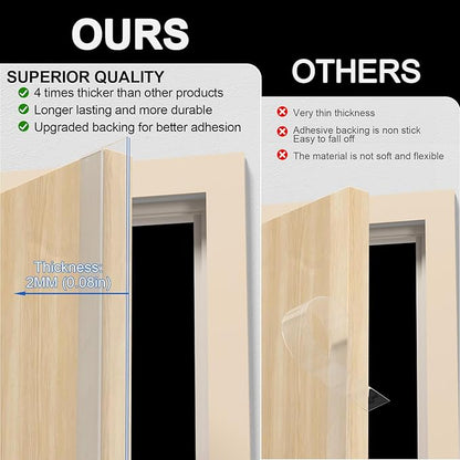 Heavy-Duty 2Inch (W) x 36FT(L) Door Weather Stripping, Extra Thick 2mm Door Draft Stopper Silicone Seal Strip, Draft Seal Tape for Doors Windows and Shower Glass Gap