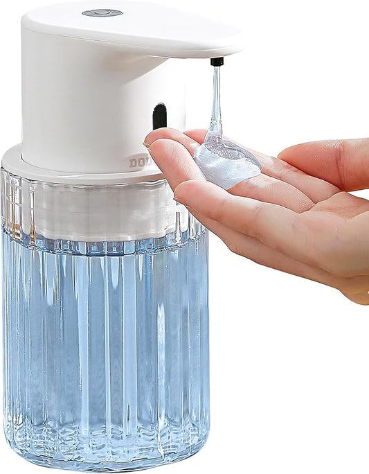 Automatic Liquid Soap Dispenser Touchless, 10oz/300ml Rechargeable, 3 Adjustable Liquid Levels, IPX5 Waterproof, for Kitchen Bathroom, White