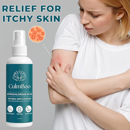 Hypochlorous Acid Spray for Face & Skin – HOCl Facial Toner & Hydrating Mist for Sensitive, Acne-Prone Skin – Soothing pH-Balanced Formula for Daily Refresh, Cleansing & Redness Support – 8 oz