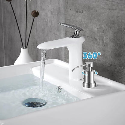 Foaming Soap Dispenser for Kitchen Sink, Kitchen Bathroom Soap Dispenser Pump, Foaming Hand Soap Dispenserr, Stainless Steel Foam Soap Dispenserr with 21oz Under Counter Plastic Bottle